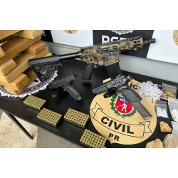 PCPR apreende 20 kg de maconha e fuzil em operação contra tráfico